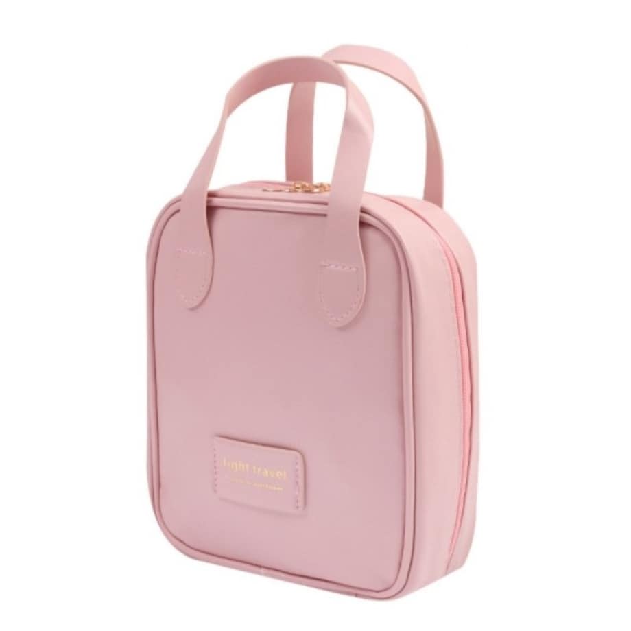 Kosmetyczka organizer na kosmetyki z rączką 17x7x19cm różowa KS128R