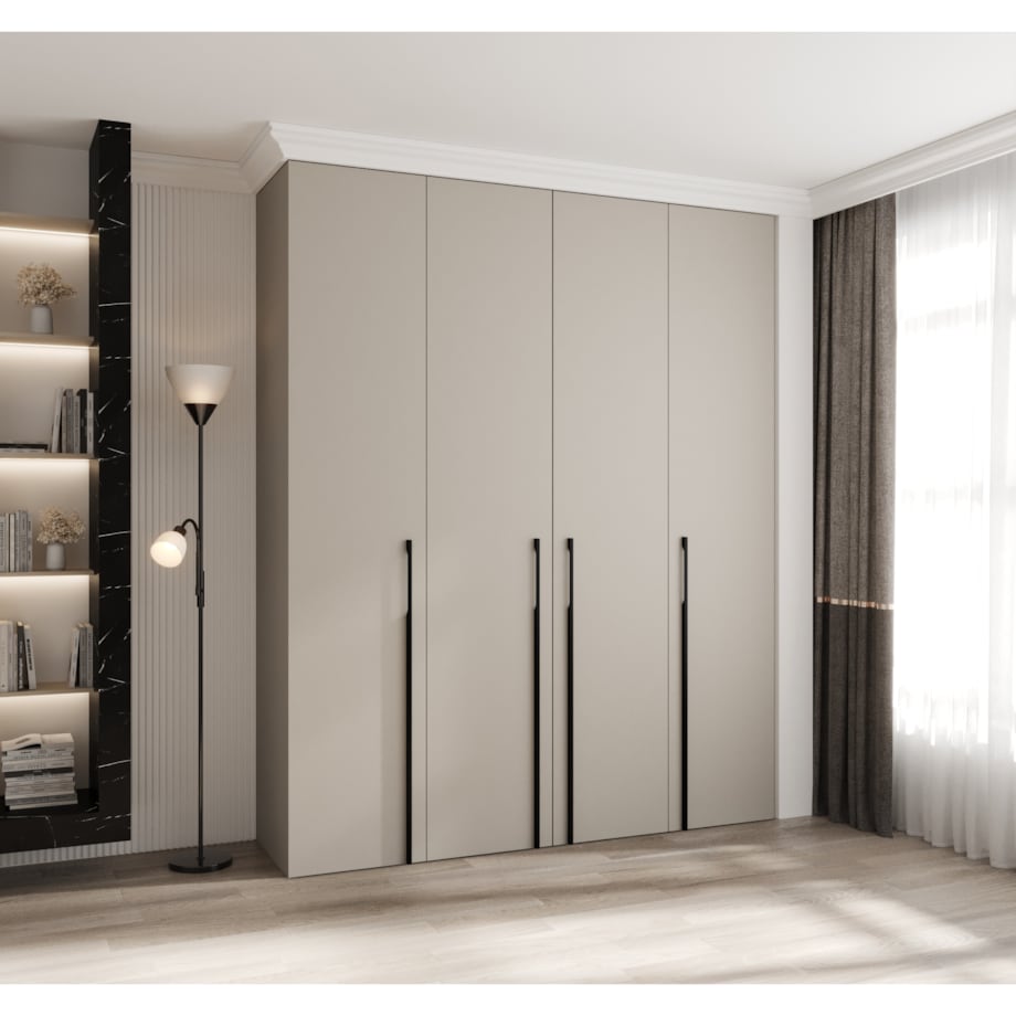 Szafa czterodrzwiowa Como 3 200 gł.40 kaszmir+czarny