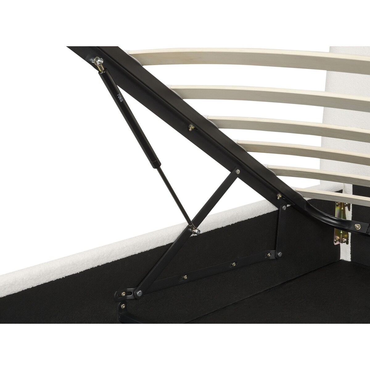 Łóżko z pojemnikiem Boucle LAVAUR 180 x 200 cm Złamana biel