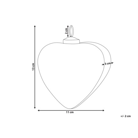 Zestaw 4 bombek serc szklanych szary FERIABLE