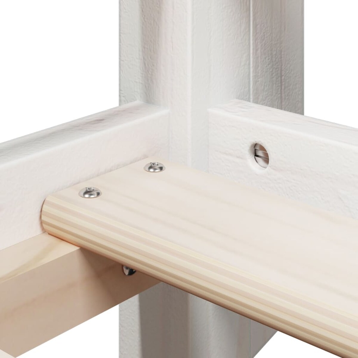 vidaXL Łóżko z piętrem i daszkiem, białe, 90x190 cm, drewno sosnowe