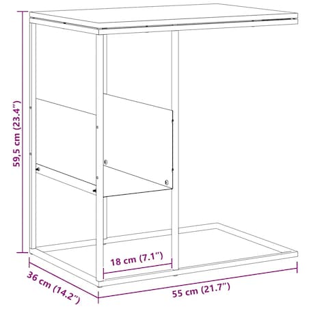 vidaXL Stolik boczny, czarny, 55x36x59,5 cm, materiał drewnopochodny