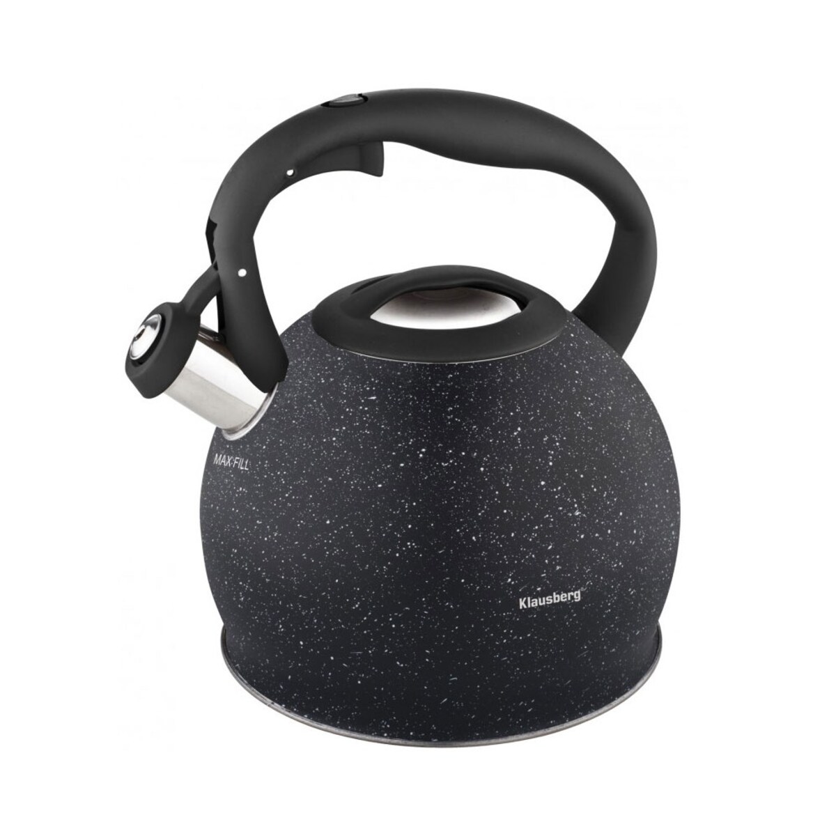 Czajnik stalowy z gwizdkiem 3L indukcja gaz czarny marmurek KLAUSBERG