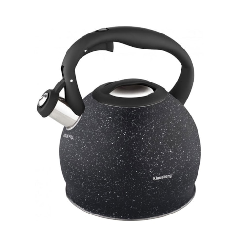 Czajnik stalowy z gwizdkiem 3L indukcja gaz czarny marmurek KLAUSBERG