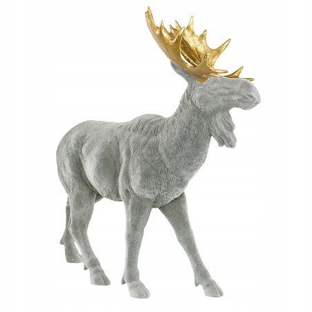 ŚWIĄTECZNA FIGURKA ŁOŚ aksamitna szara Boże Narodzenie 42cm