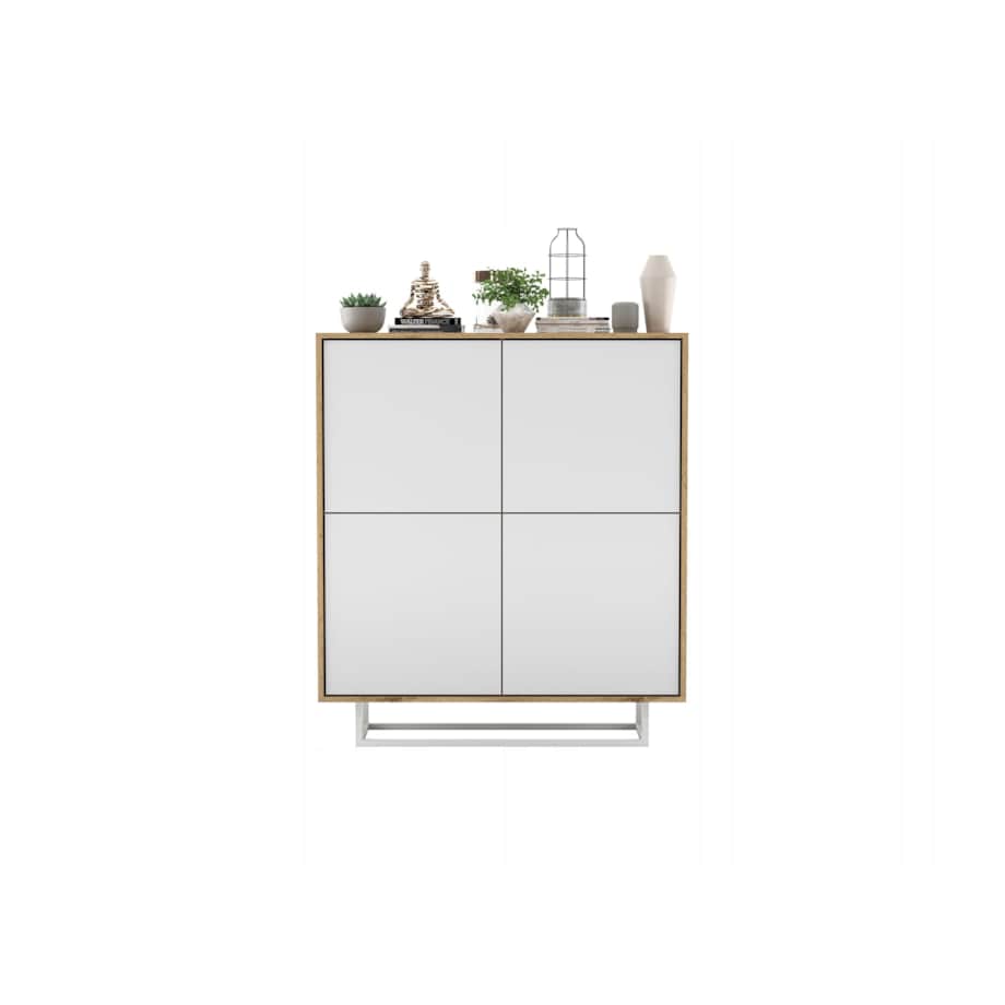 Komoda Loft Szafka RTV Loft Dąb Wotan Biały MAT 113 cm