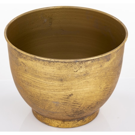 Osłonka na doniczkę postarzana złota 20x26x26 cm