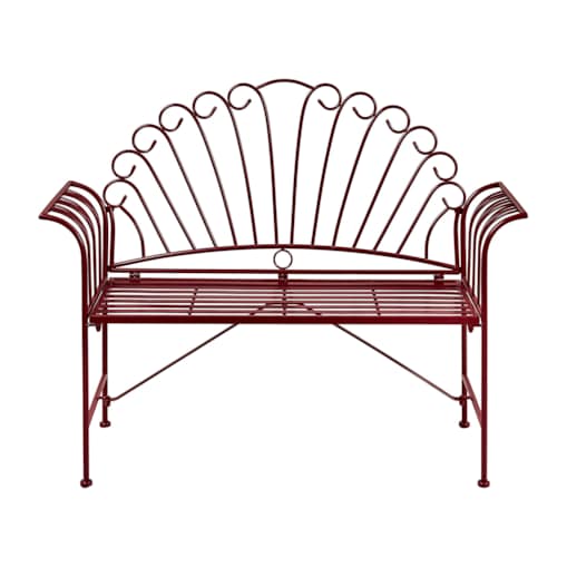 Ławka ogrodowa CAVINIA 125 cm Metal Burgundowy