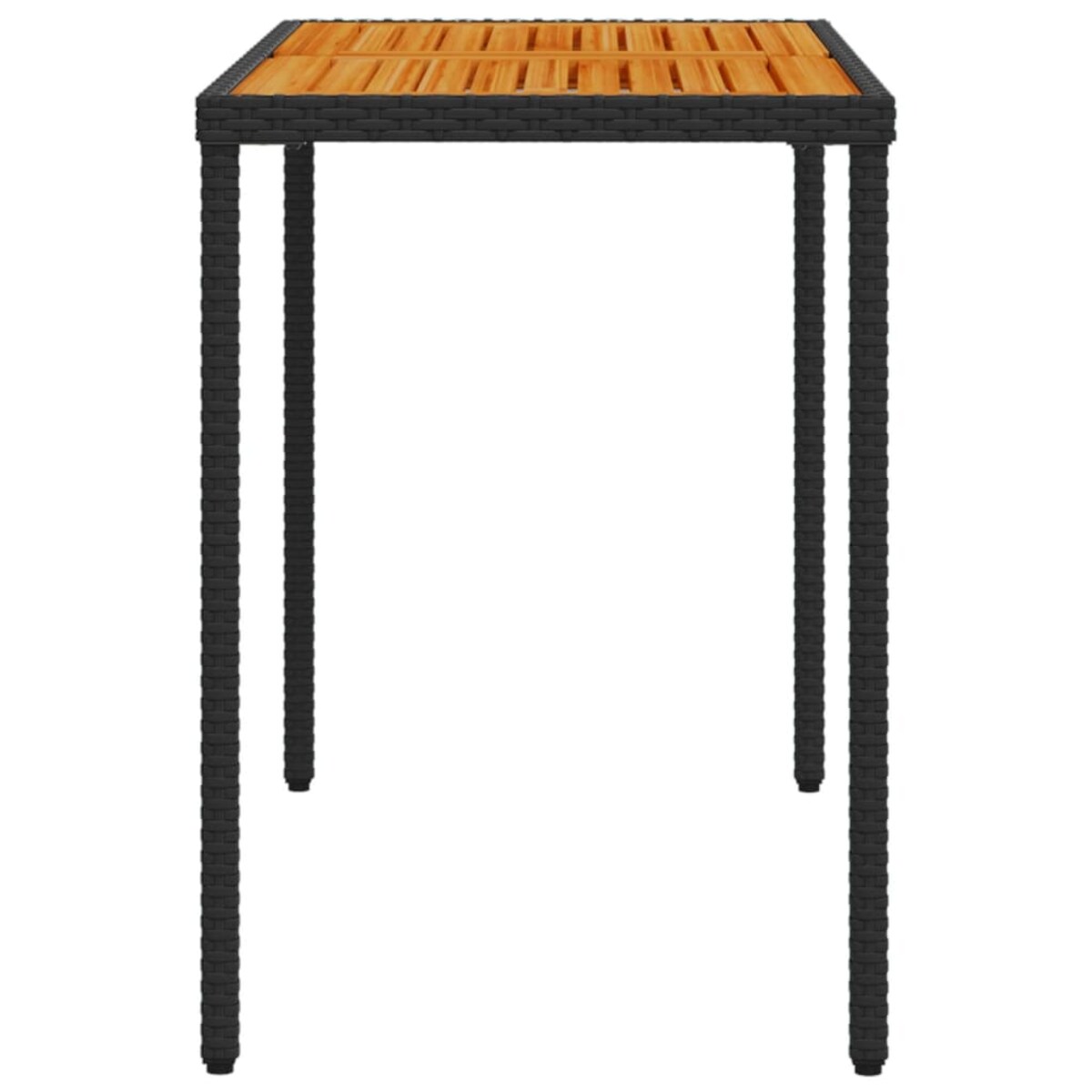 vidaXL Stół ogrodowy z akacjowym blatem, czarny, 115x54x74 cm