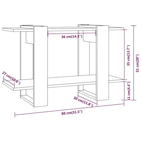 vidaXL Regał na książki/przegroda, biały, 80x30x51 cm