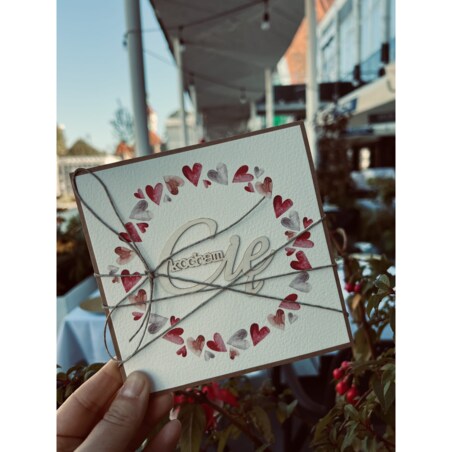 Wyjątkowa kartka ręcznie robiona na walentynki - walentynka z sercem - Kocham Cię