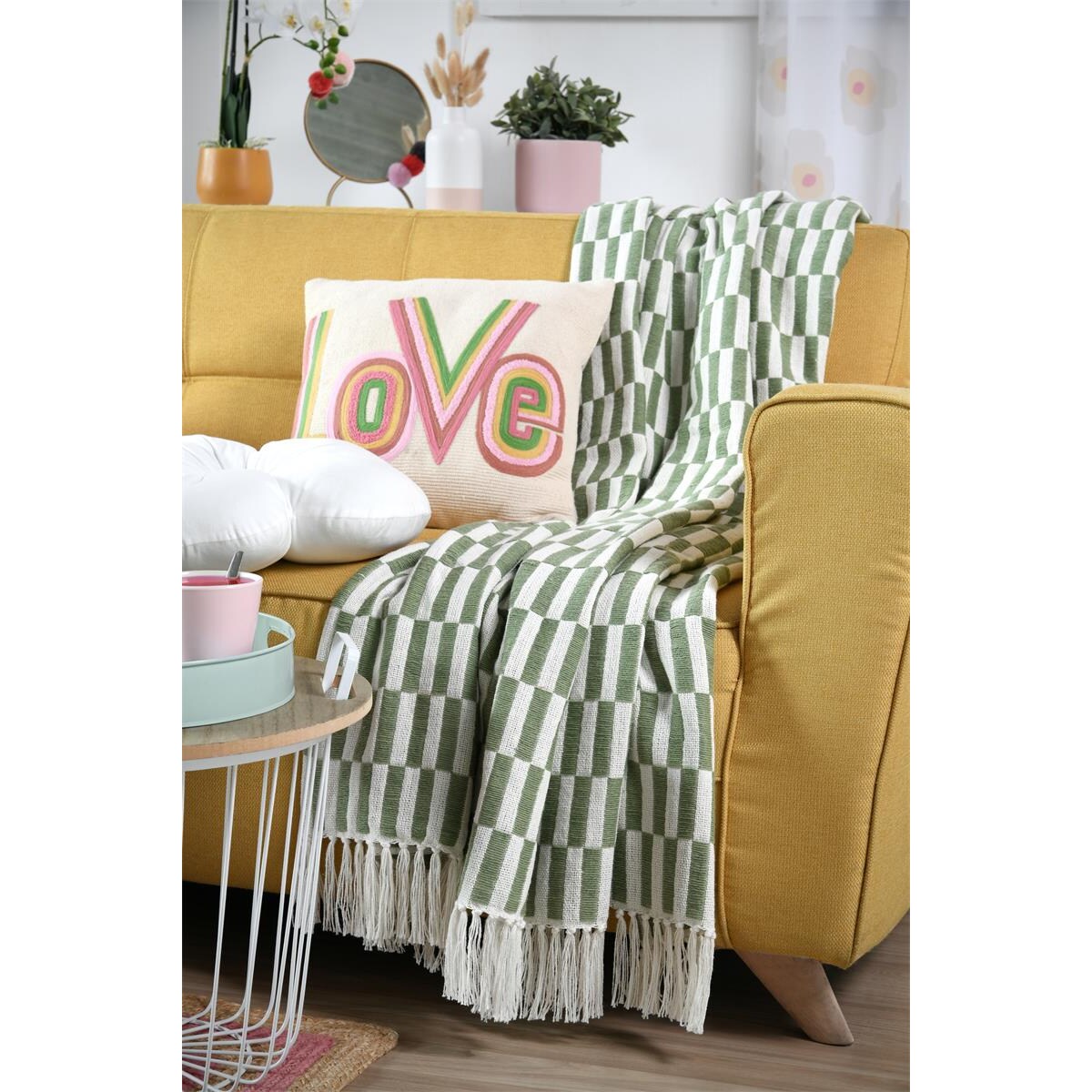 Koc z frędzlami, SWEETLOVE, 125 x 150 cm