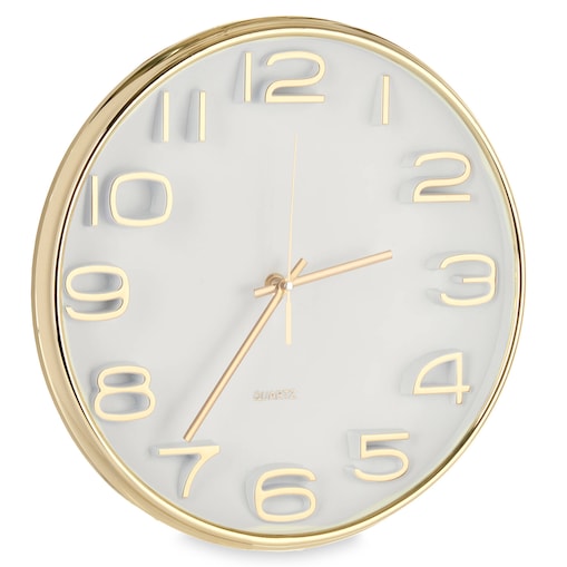 Zegar ścienny złoty, czytelna tarcza, CHAMPAGNE, Ø 33 cm