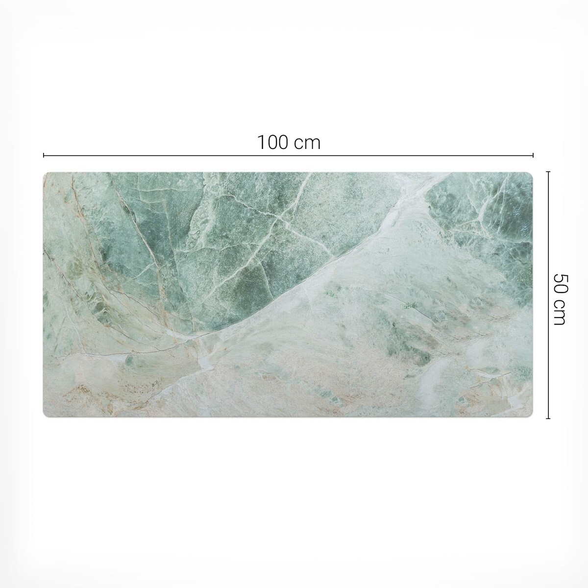 Zielona mata na biurko Marmurowy wzór natury, 100x50 cm