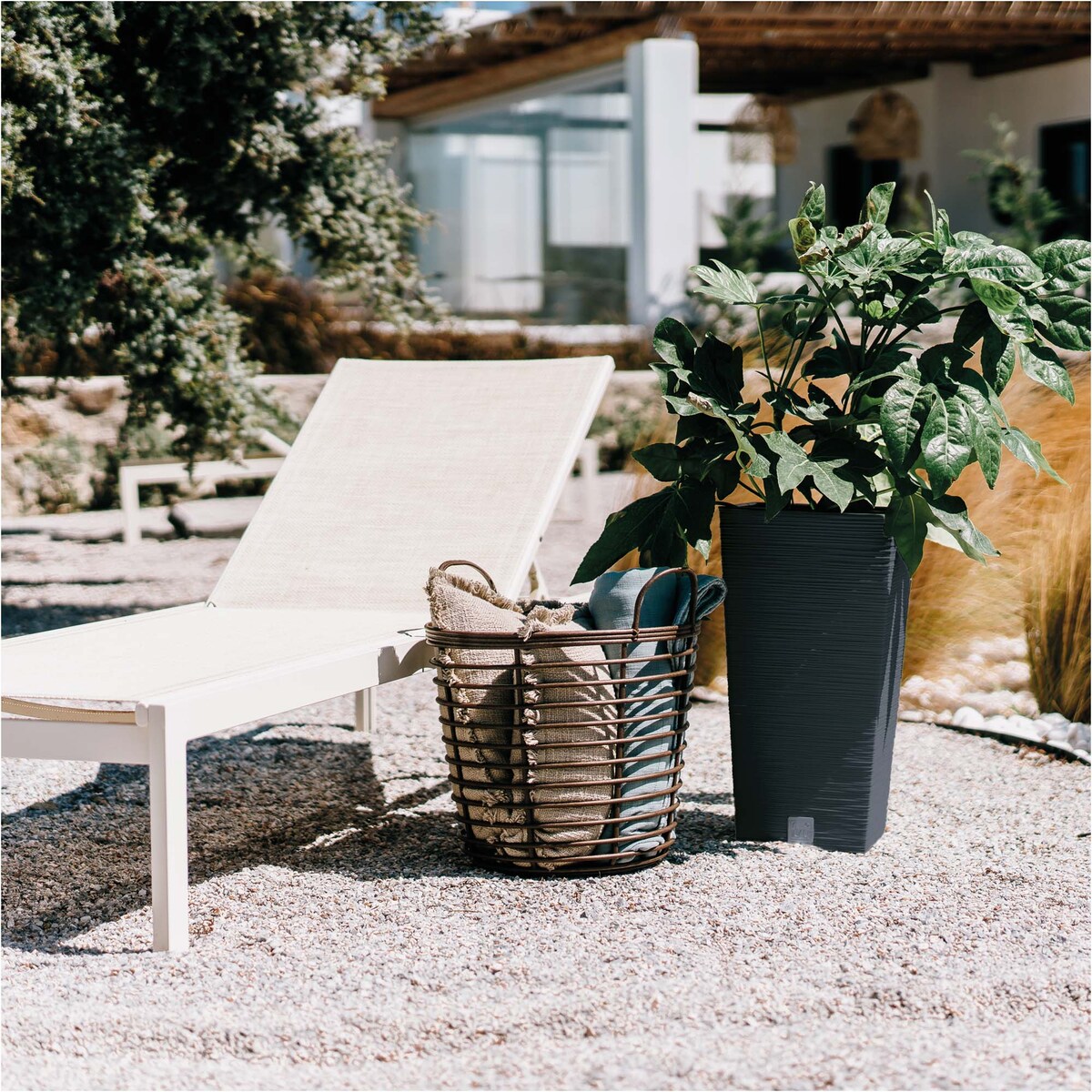 Doniczka Donica Ogrodowa 24/29,5/34,5 Cm Zestaw Na Taras Do Ogrodu Domu Antracytowa