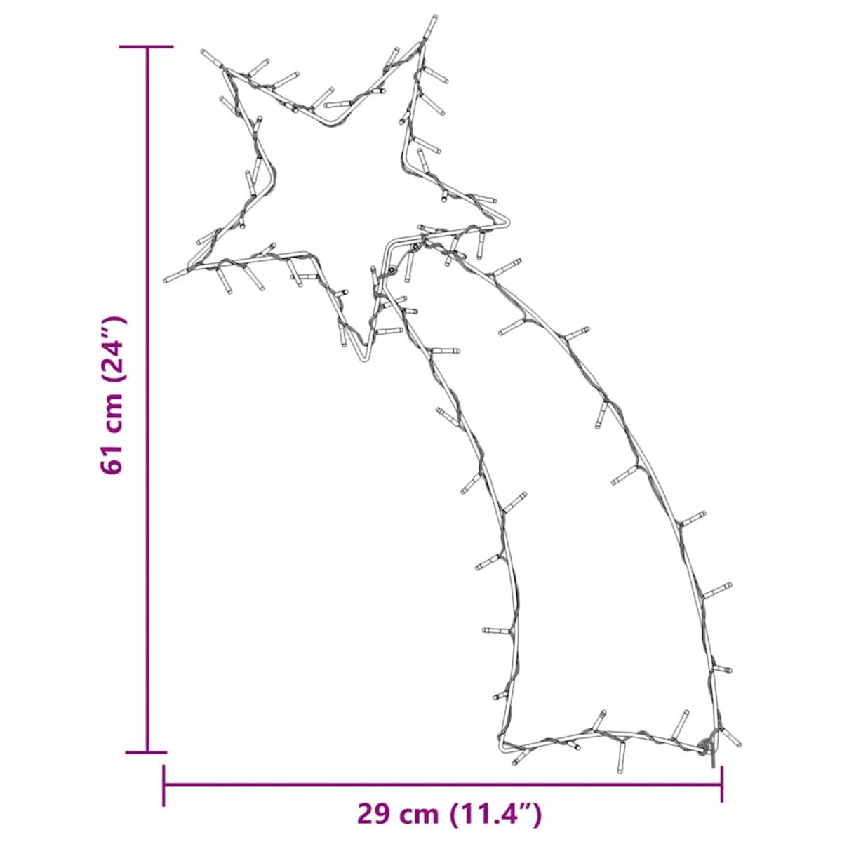 vidaXL Świąteczne lampki spadająca gwiazda sylwetka, 80 LED