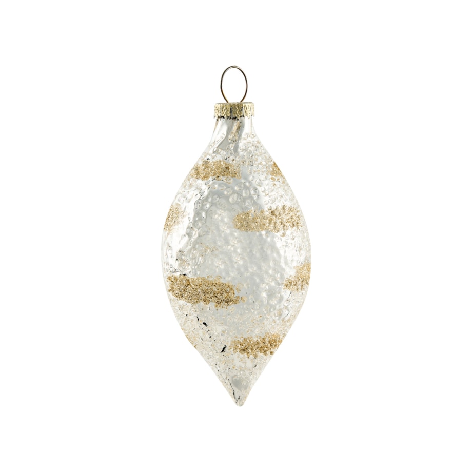 Zestaw 25 bombek ICICLE Szkło Przezroczysty/ złoty