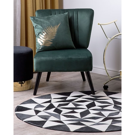 Dywan TURGUTLU 140 cm Skóra naturalna Czarny