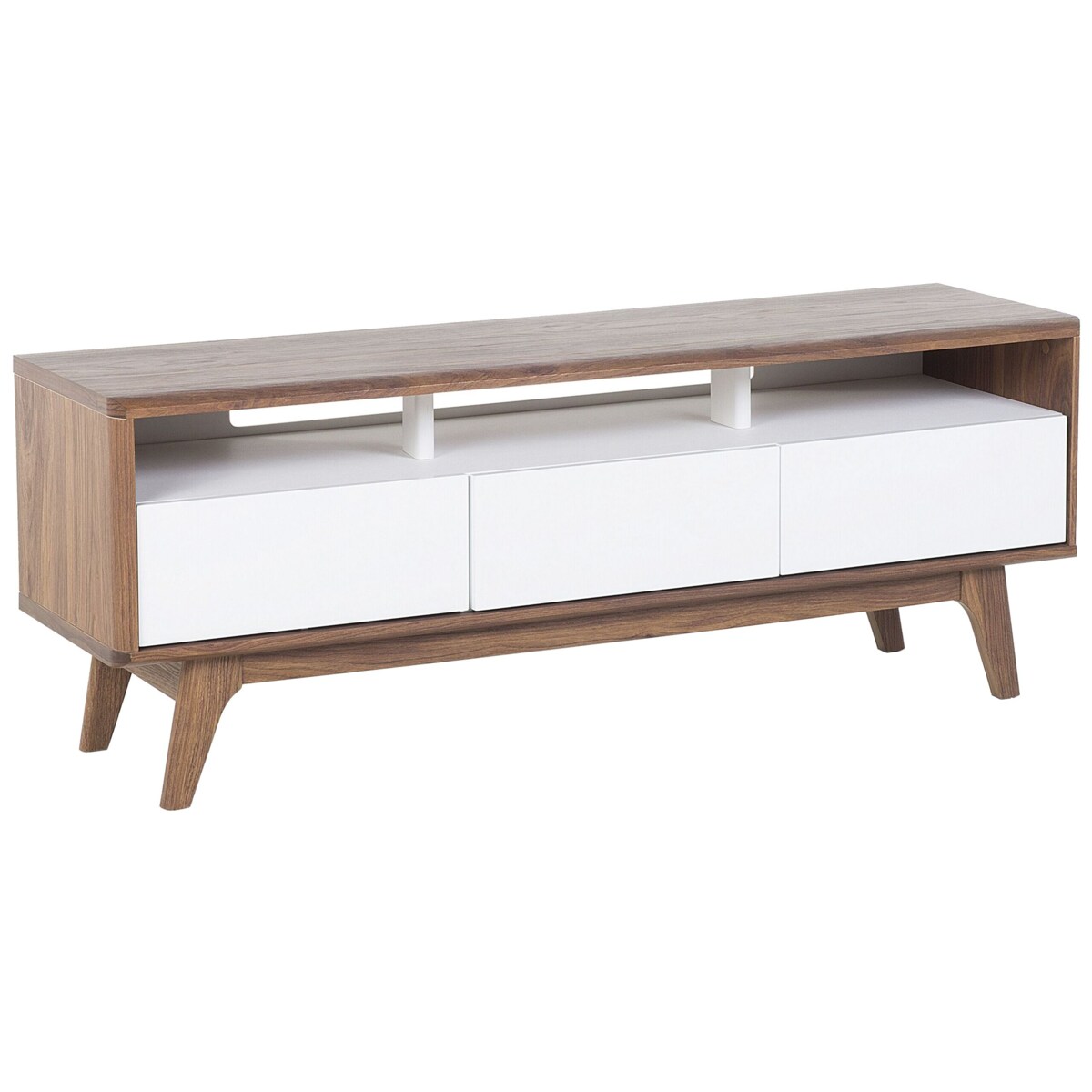 Szafka RTV ciemne drewno z białym SYRACUSE