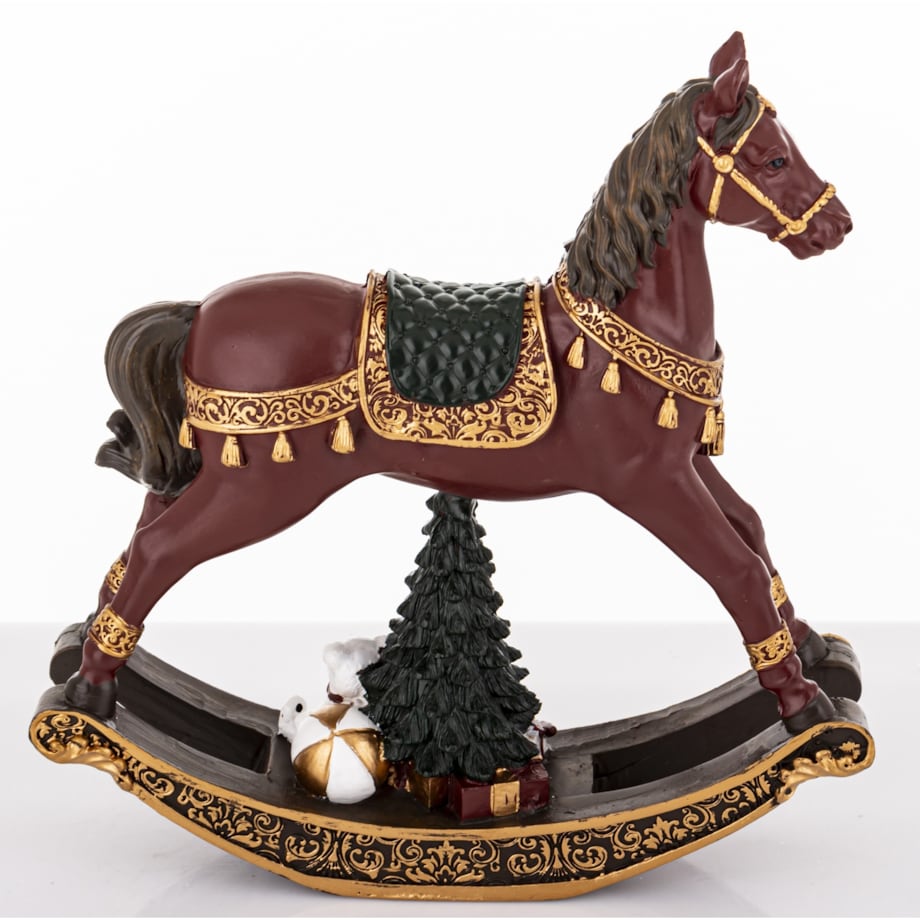 Figurka - koń na biegunach 18x17,5x4 cm CABALLO brązowy