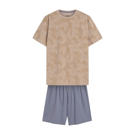 Piżama South 42599 -02X Beżowo-Niebieski, XXL