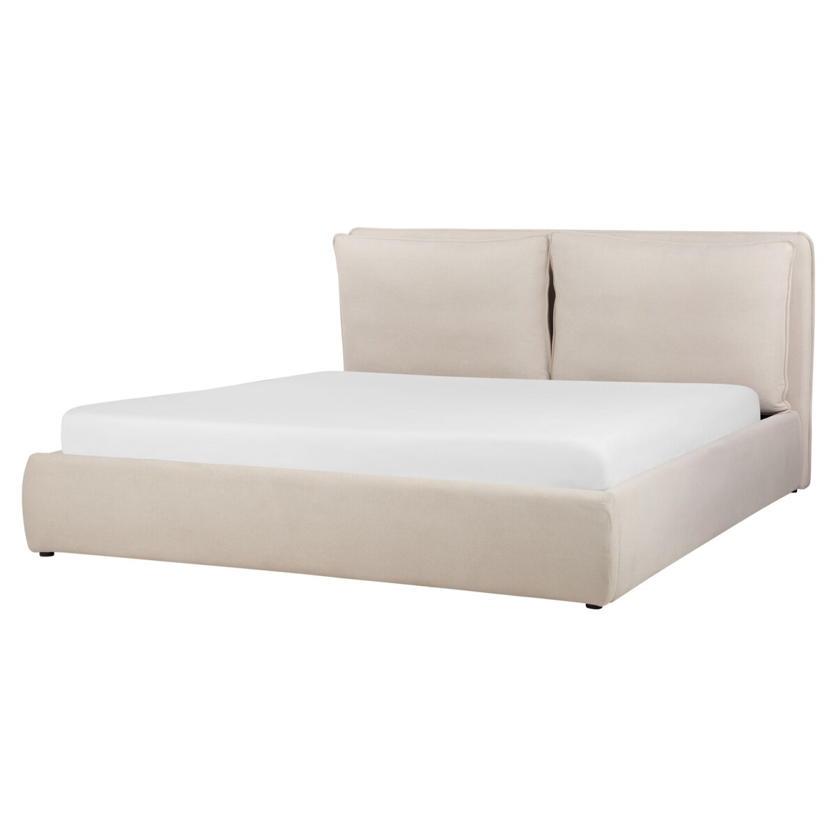 Łóżko z pojemnikiem 180 x 200 cm jasnobeżowe BAJONNA