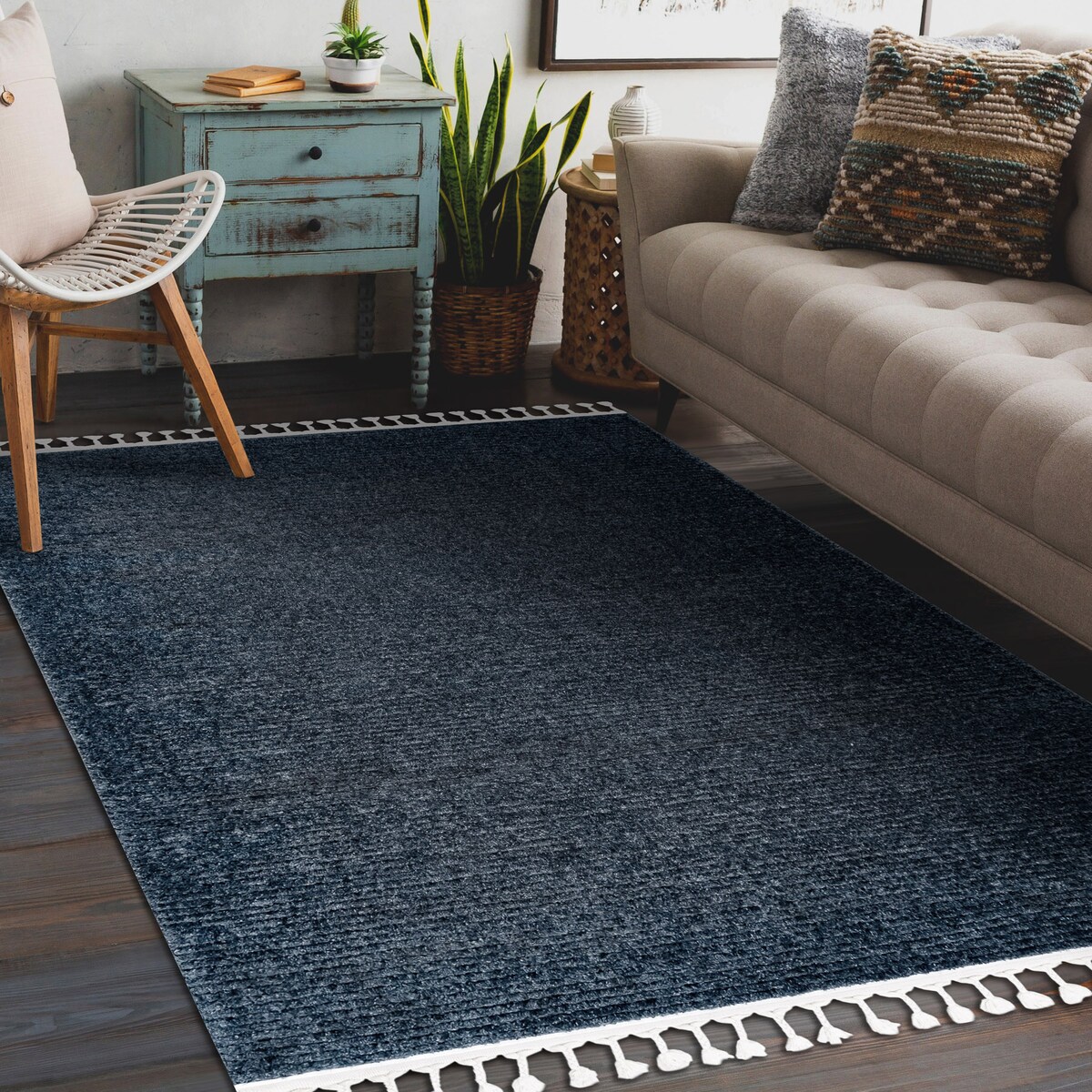 Dywan SEVILLA PC00B paski, prążki niebieski 80x150 cm