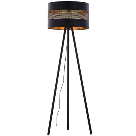 Stojąca lampa na trójnogu Tago 5053 TK Lighting ażurowa czarna złota