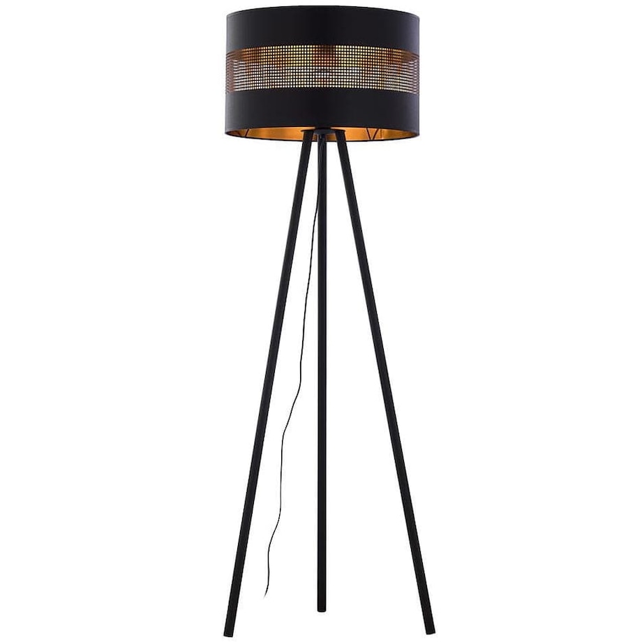 Stojąca lampa na trójnogu Tago 5053 TK Lighting ażurowa czarna złota