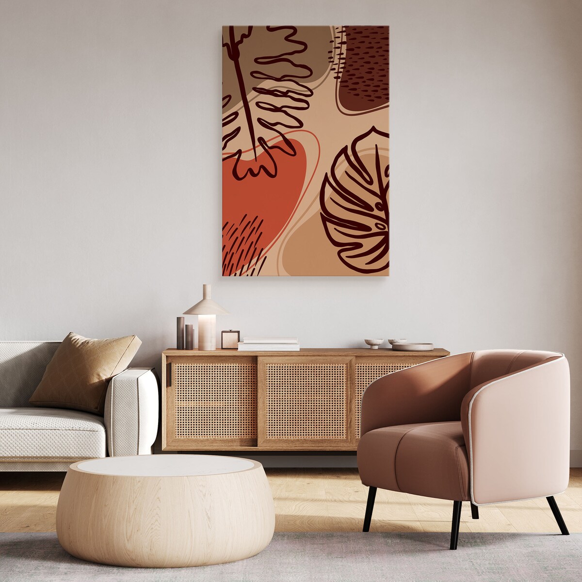 Obraz Abstrakcyjne Liście Monstera Egzotyczne 80x120cm