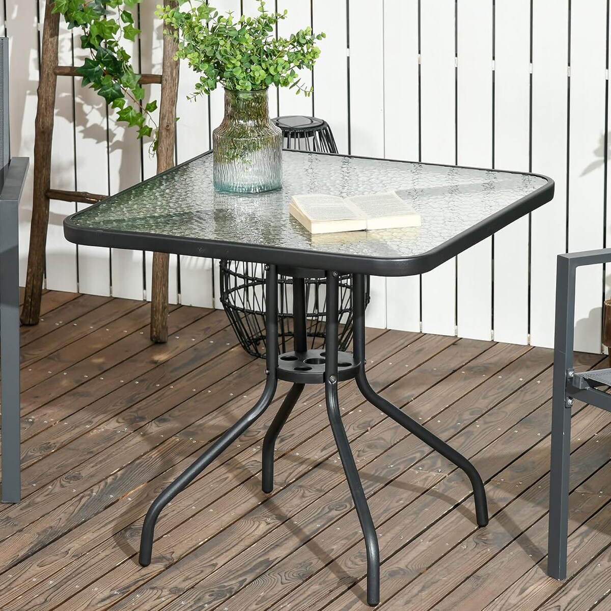 Stół Kwadrat Island 70Cm + 4X Krzesło Sofia Czarne