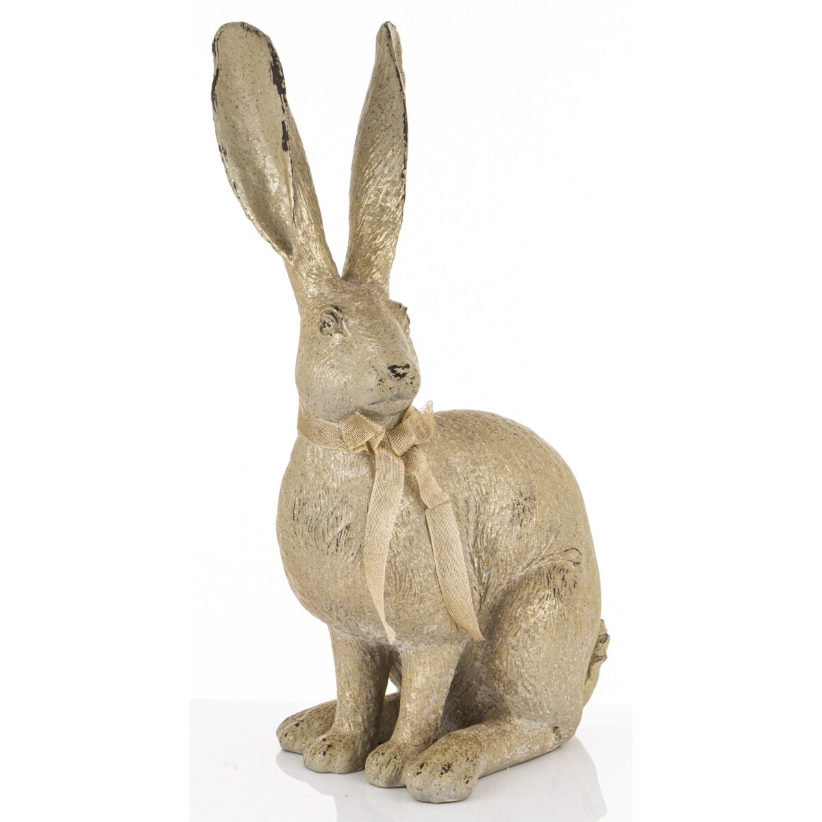 Dekoracja - siedzący zając 59x14x15 cm HARE ze wstążeczką