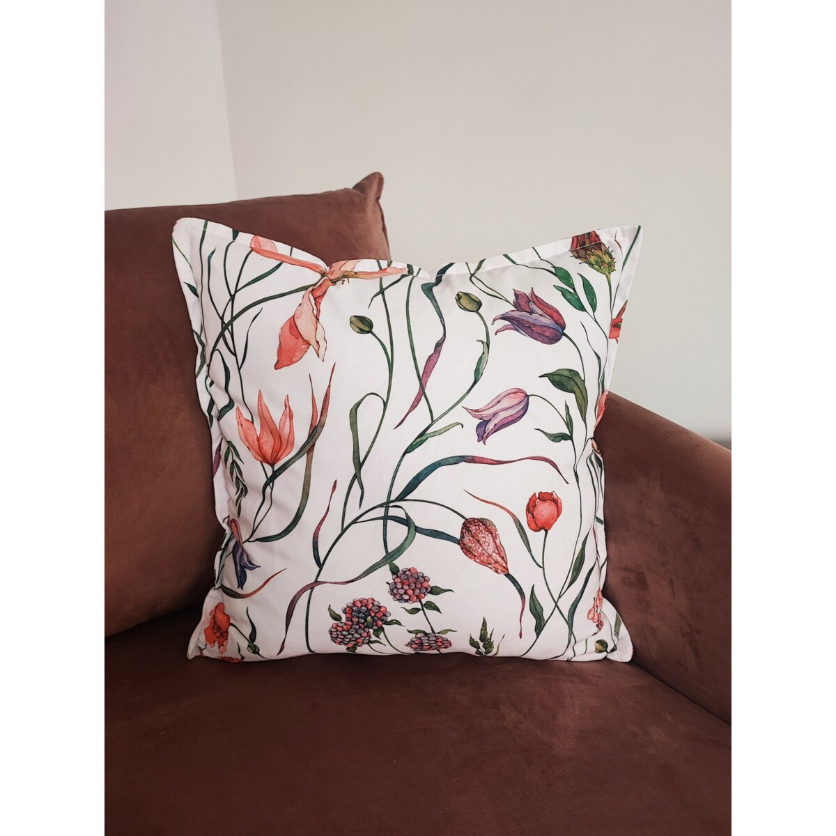 Dekoracyjna poszewka bawełniana w kwiaty