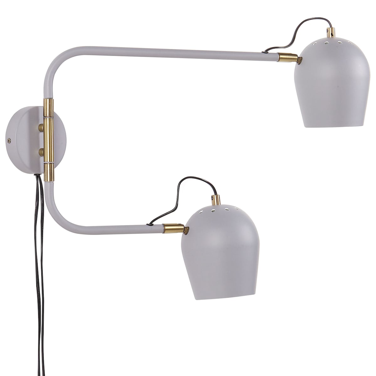 Lampa ścienna ESTRELLA Jasnoszary Metal Regulowana