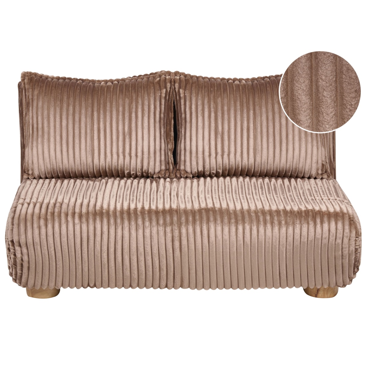 Sofa rozkładana dla 2 osób ABISKO Sztuczne futro Jasnobrązowy