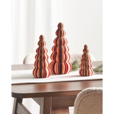 Zestaw 3 figurek dekoracyjnych DHAULAGIRI Choinka 15/20/25 cm Czerwony