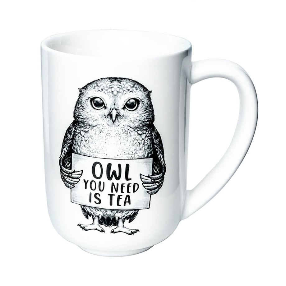 Kubek sowa- idealny zestaw do parzenia herbaty, piekny prezent dla mamy, taty, babci, dziadka, niej i niego, teściowej 400ml