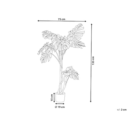 Sztuczna roślina MONSTERA PLANT 135 cm Zielony