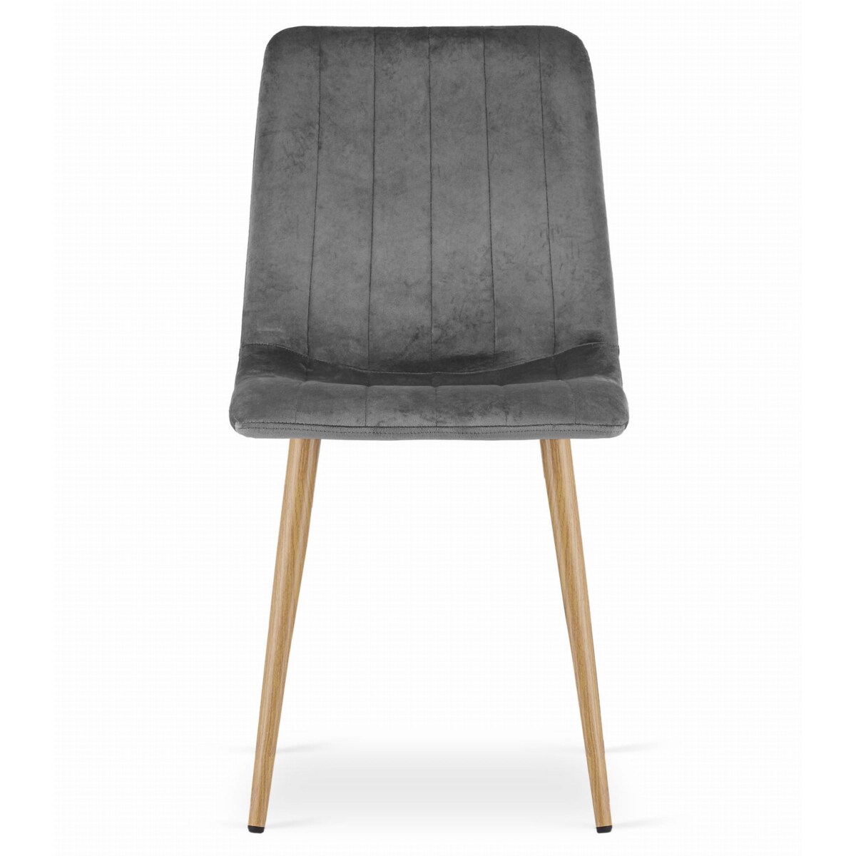 Krzesło Do Jadalni Kuchni Salonu Lava - Ciemny Szary Aksamit / Nogi Kolor Drewna X 2