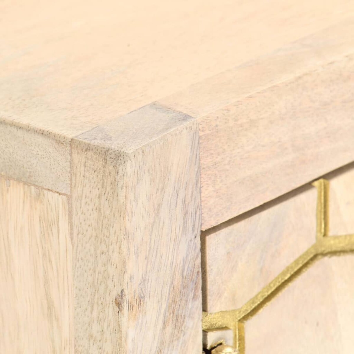 vidaXL Szafka, złota, 120x30x75 cm, lite drewno mango