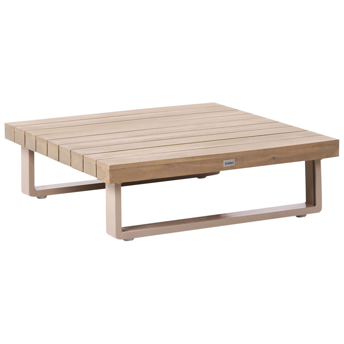 Narożnik ogrodowy ze stolikiem dla 5 osób MYKONOS Prawostronny Certyfikowane drewno akacjowe Beżowoszary