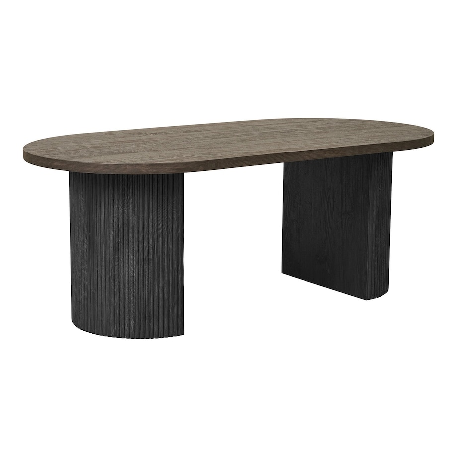 Stolik kawowy 45x120x60 cm SNADAFF-2 owalny ciemnobrązowy