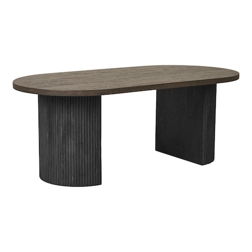 Stolik kawowy 45x120x60 cm SNADAFF-2 owalny ciemnobrązowy