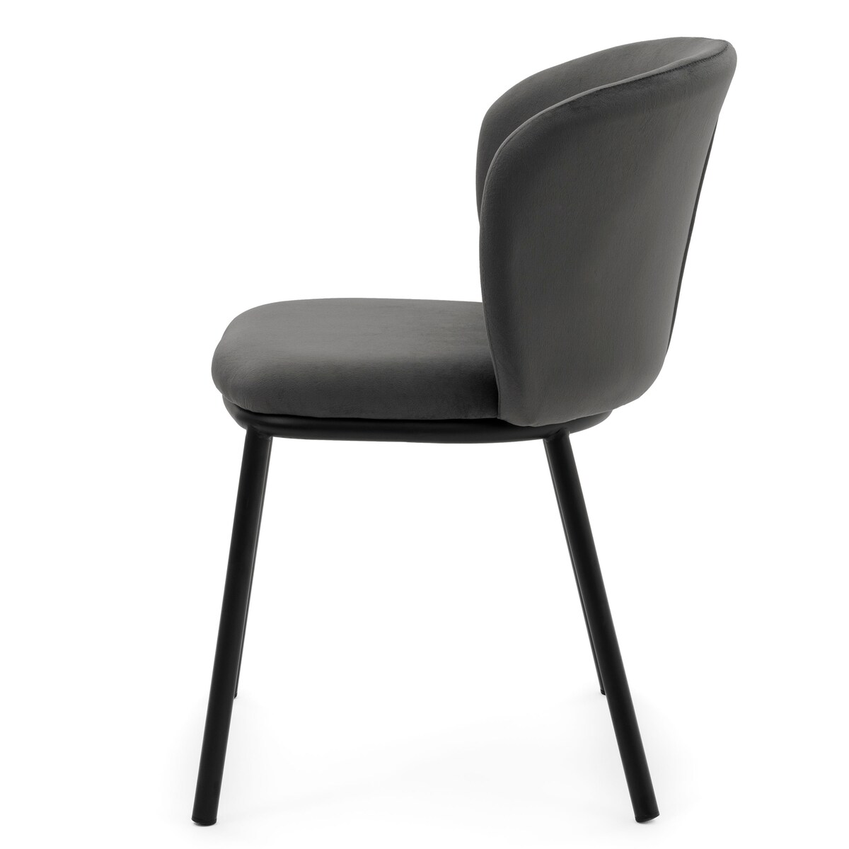 KRZESŁO TAPICEROWANE WELUROWE DO SALONU JADALNI GLAMOUR SZARE BARI