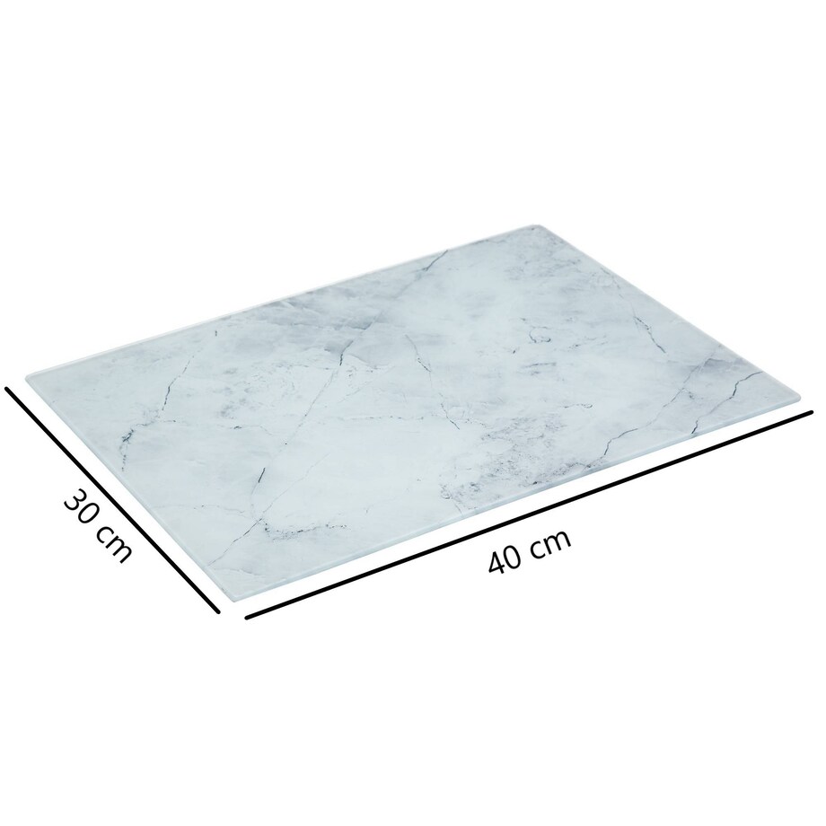 Deska do krojenia, szklana z marmurowym wzorem, 30 x 40 cm