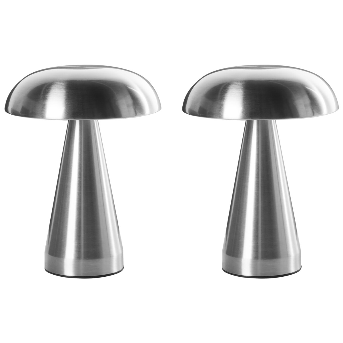 Zestaw 2 bezprzewodowych lamp stołowych LED KULFO Ze ściemniaczem Metal Srebrny