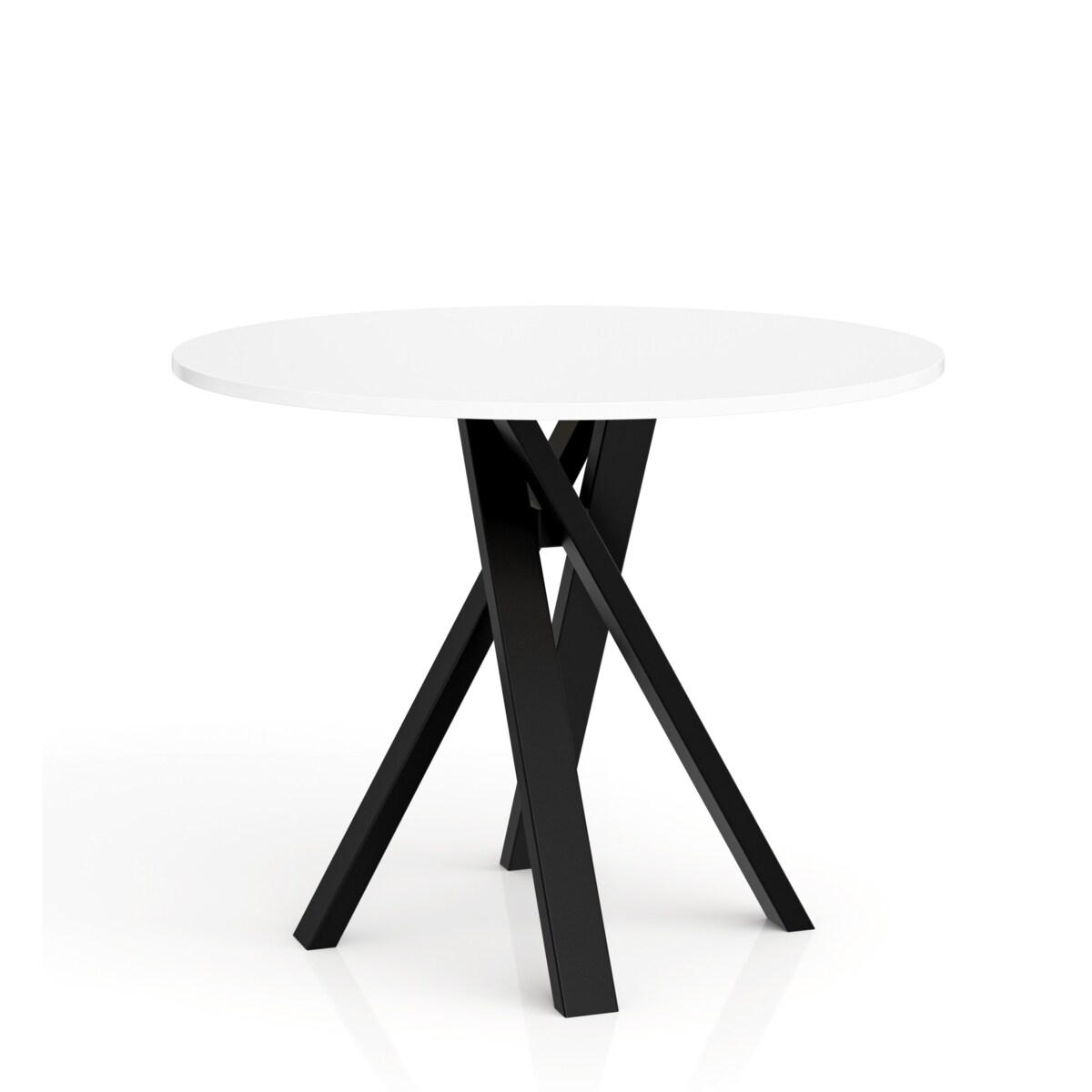 Okrągły stół IGO na matealowej podstawie średnica blatu 90cm- biały