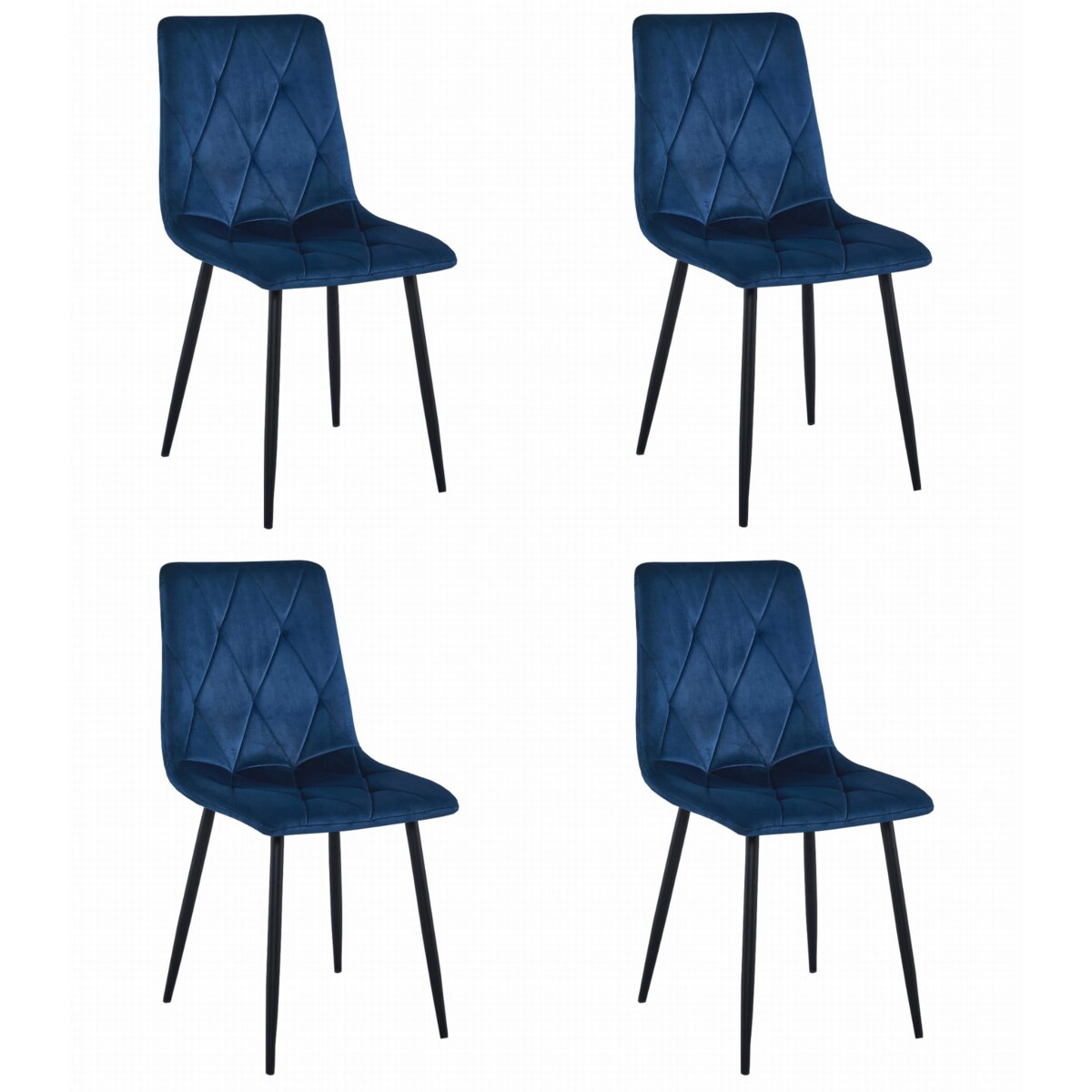 Krzesło Do Jadalni Kuchni Salonu Libra - Granat Aksamit / Nogi Czarne X 4