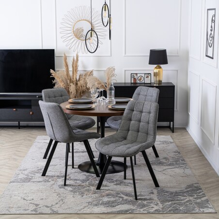 Krzesło Tapicerowane Do Jadalni Kuchni Salonu Loft Pikowane Szare RICK 2