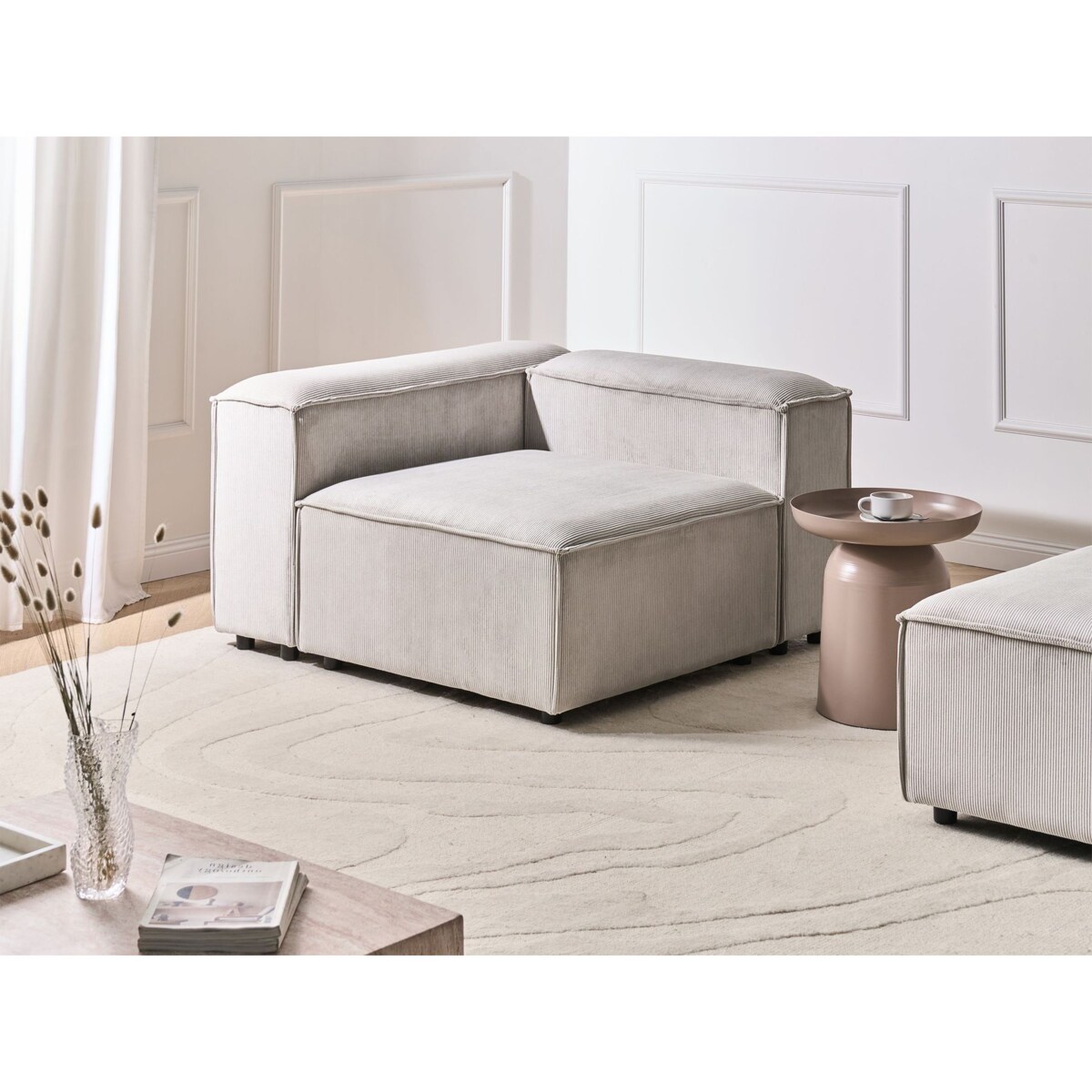 Moduł narożny ARDAL Sztruks Beżowoszary Prawostronny